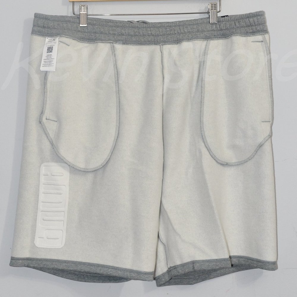 Gray PUMA Men’s‎ Embossed Fleece Short - Picture 6 of 7